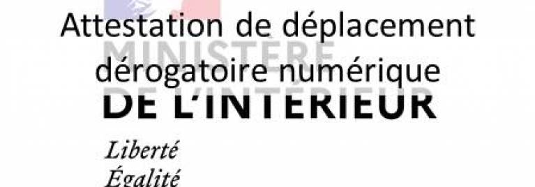 Attestation de déplacement dérogatoire numérique