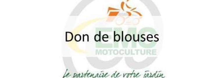 Don de blouses par EMC Motoculture