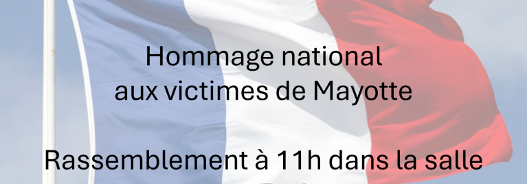 Hommage national aux victimes du cyclone Chido qui a ravagé le département de Mayotte le 14 décembre 2024